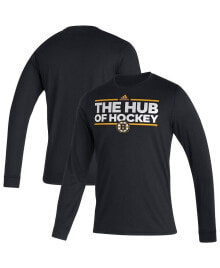 adidas men's Black Boston Bruins Dassler AEROREADY Creator Long Sleeve T-Shirt