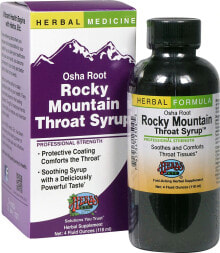 Витамины и БАДы от простуды и гриппа Herbs Etc. Osha Root Rocky Mountain Throat Syrup Успокаивающий сироп для горла на основе корня оща 118 мл