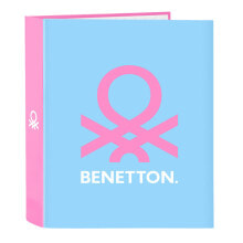 Ring binder Benetton Spring Pink Sky blue A4 27 x 33 x 6 cm