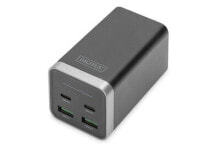 Универсальное зарядное устройство для смартфонов, черно-серое Digitus 4-port Universal USB Charging Adapter, 65W GaN купить онлайн