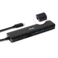 Club 3D USB type C 7in1 Hub HDMI 4K60Hz SD TF Card slot 2x USB Type A USB Type C PD RJ45 Works with Thunderbolt 3 - Docking - USB 3.2 Gen 1 (3.1 Gen 1) Type-C - 100 W - 10,100,1000 Mbit/s - Black - MicroSD (TransFlash) - MicroSDHC - MicroSDXC - MiniSD - S