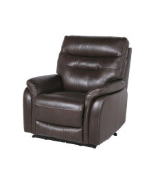 Simplie Fun contemporary Top-Grain Leather Recliner Set - Power Footrest, Power Headrest - Control Panel,