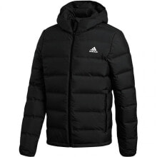 Мужские спортивные куртки Мужская спортивная куртка черная с капюшоном Adidas Helionic Ho M BQ2001 jacket