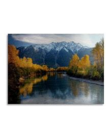 Trademark Global pierre Leclerc Autumn River Floating Brushed Aluminum Art - 22