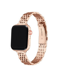 Posh Tech rainey Skinny Rose Gold Plated Stainless Steel Alloy Link Band for Apple Watch, 42mm-44mm