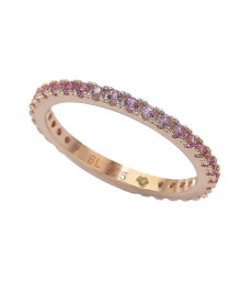 Pink Sapphire Single Row Eternity Band Ring in Sterling Silver by Suzy Levian купить онлайн