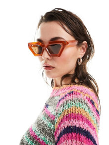 Купить женские солнцезащитные очки Jeepers Peepers: Jeepers Peepers cat eye sunglasses in orange