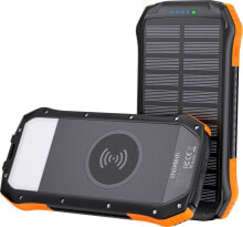 Powerbank Choetech Choetech powerbank solarny z ładowaniem indukcyjnym 20000mAh PD 20W / QC 18W / Qi 10W pomarańczowy (B657)