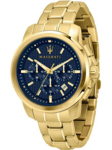 Мужские наручные часы с браслетом мужские наручные часы с золотистым браслетом Maserati R8873621021 Successo chrono 44mm 5ATM