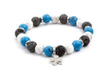 Женский браслет Beneto Beaded bracelet made of lava stone and howlite MINK48 / 17