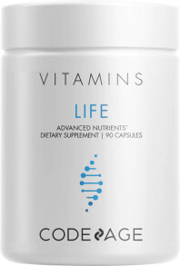 Витамин С CodeAge Vitamins Life Комплекс с витамином D3, метилфолатом и метилкобаламином, 5 поливитаминов MTHF - 90 Капсул