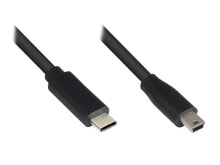 Компьютерные разъемы и переходники alcasa 3310-CM003 USB кабель 0,3 m USB 2.0 USB C Mini-USB B Черный