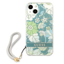 GUESS Guhcp13Mhflsn iPhone 13.14.15 6.1 Zielony Flower Strap phone case