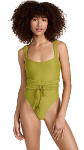 Купить женские купальники Andrea Iyamah: Andrea Iyamah Women's Antii One Piece Belt Swimsuit, Wasabi, Green, M