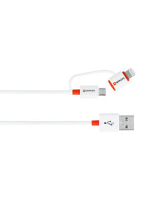 Кабели для зарядки, компьютерные разъемы и переходники Skross 2.700200-E USB кабель 1 m USB A Micro-USB B/Lightning Белый