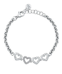 Charming steel bracelet with Bagliori SAVO27 hearts