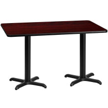 Flash Furniture 30'' X 60'' Rectangular Mahogany Laminate Table Top With 22'' X 22'' Table Height Bases