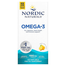 Fish oil and Omega 3, 6, 9 nordic Naturals, Omega-3, Lemon, 345 mg, 120 Soft Gels