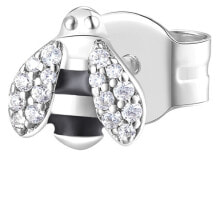 Серьги Silver single earrings with zircons Storie bee RZO050R