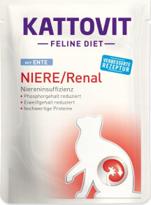 Купить влажные корма для кошек Kattovit: Kattovit KATTOVIT NIERE/RENAL Kaczka 85g dla kota