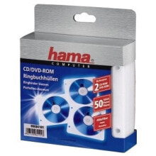 Hama CD-ROM/DVD-ROM Ring Binder Sleeves 50 диск (ов) Белый 00084101