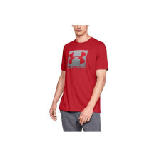 Мужские спортивные футболки мужская футболка спортивная красная с логотипом Under Armour Boxed