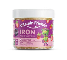 Железо vitamin Friends, веганские жевательные таблетки с железом, со вкусом клубники, 60 жевательных таблеток с пектином