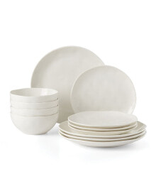 Bay Colors Solid 12 Piece Dinnerware Set, Service for 4