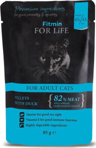 Купить влажные корма для кошек Fitmin: Fitmin FITMIN KOT sasz.85g FOR LIFE DUCK /28