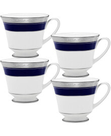 Crestwood Cobalt Platinum Set of 4 Cups, Service For 4