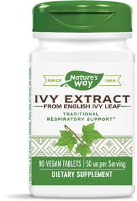 Витамины и БАДы для дыхательной системы Nature's Way Ivy Extract Добавка с экстрактом плюща 50 мг 90 таблеток