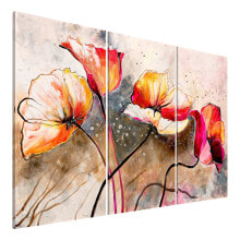 Wandbild Mohnblumen im Wind