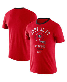 Nike men's Red Georgia Bulldogs Vault Helmet Tri-Blend T-shirt