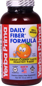 Клетчатка Yerba Prima Daily Fiber Formula Концентрированный источник всех 5 типов клетчатки  453 г с апельсиновым вкусом