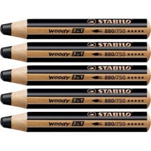 Colouring pencils Stabilo Woody Black 3-in-1 (5 Units)