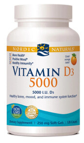 Витамин D nordic Naturals Vitamin D3 5000 Orange Витамин D3 5000 МЕ 250 мг 120 гелевых капсул
