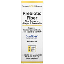 Клетчатка california Gold Nutrition, Prebiotic Fiber Plus Turmeric, Ginger, & Boswellia, 3 Packets, 0.22 oz (6.3 g) Each