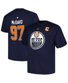 Купить мужские футболки и майки Profile: Men's Connor McDavid Navy Edmonton Oilers Big and Tall Name and Number T-shirt