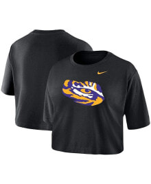 Nike women's Black LSU Tigers Cropped Performance T-shirt