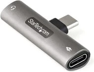 StarTech.com USB C Audio & Charge Adapter - USB-C Audio Adapter w/ 3.5mm TRRS Headphone/Headset Jack and 60W USB Type-C Power Delivery Pass-through Charger - For USB-C Phone/Tablet/Laptop - USB 3.2 Gen 1 (3.1 Gen 1) Type-C - 60 W - Silver - 3.5mm - USB 3.