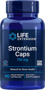 Минералы и микроэлементы life Extension Strontium Caps Капсулы со стронцием для улучшенной поддержки здоровья костей 750 мг  90 вегетарианских капсул
