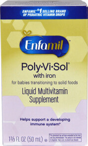 Витаминно-минеральные комплексы Enfamil Poly-Vi-Sol Жидкий витаминно-минеральный комплекс с железом для малышей 50 мл