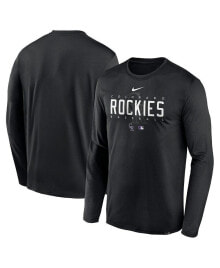 Nike men's Black Colorado Rockies Authentic Collection Team Logo Legend Performance Long Sleeve T-shirt