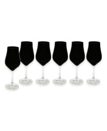 Classic Touch black Wine Glasses with Stem 9