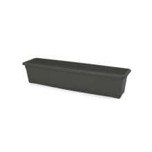PLASTICS rectangular planter - 80 x 20 cm with tray - anthracite