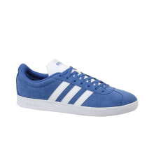 Мужские кроссовки Мужские кроссовки повседневные синие текстильные низкие демисезонные с полосками Adidas VL Court 20