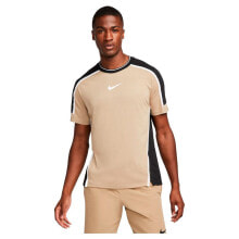 Мужские спортивные футболки Мужская спортивная футболка бежевая с логотипом NIKE Dri Fit Sport Clash Short Sleeve T-Shirt
