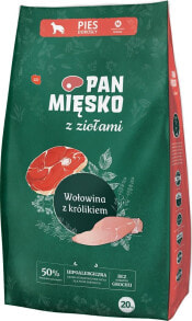 Pan Mięsko Z Ziołami Wołowina z królikiem (dorosły) chrupki M 20kg