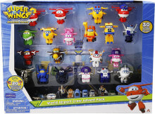Куклы классические Super Wings Transform-a-Bots World Airport Crew Figures Collector Pack, 30 Packs 2 Inch Transforming Toys for 3+ Years Old Boy Girl, EC730660