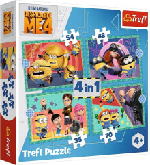 Купить детские развивающие пазлы Trefl: Trefl PUZZLE 4w1 Zwariowane Minionki 34648